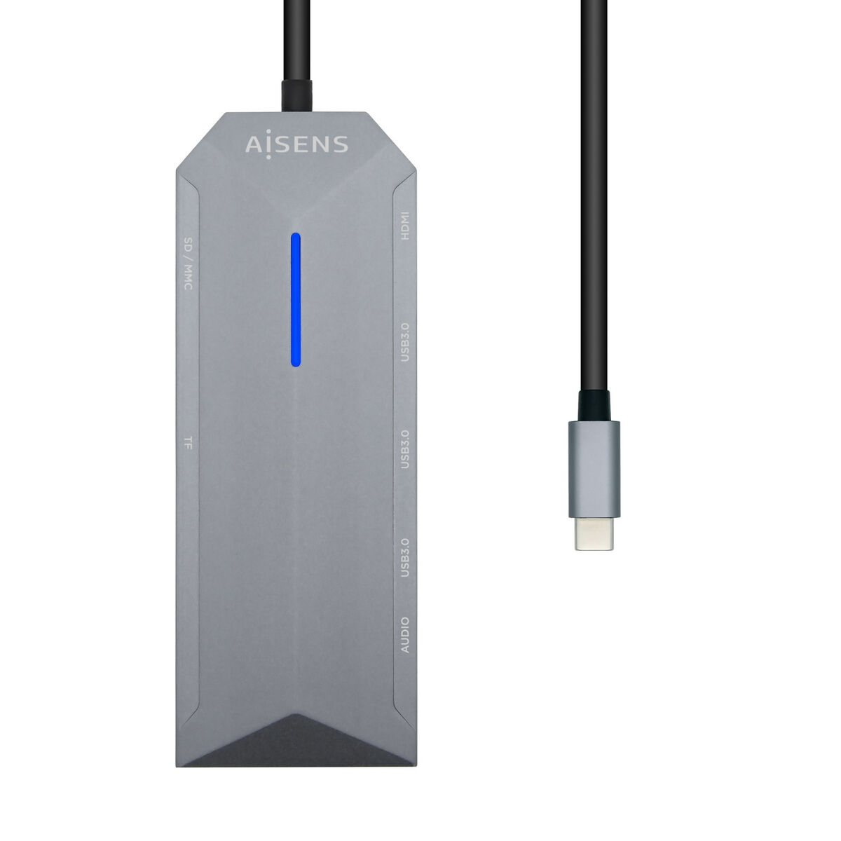 USB Hub Aisens ASUC-9P001-GR Grå 100 W